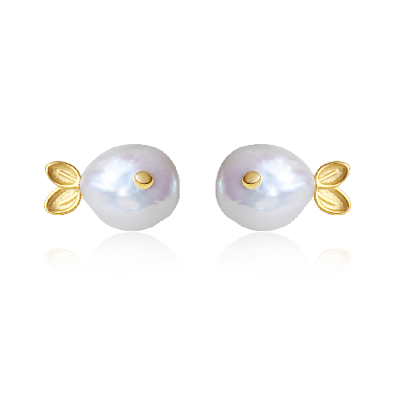 Fish Freshwater Pearl Earrings