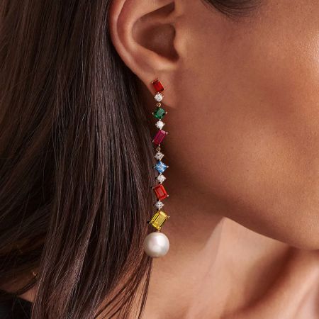 Multi Colored Stone Earrings