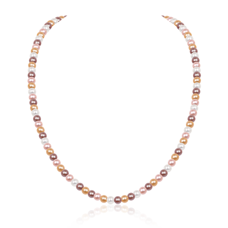 5A Quality 4mm Multicolor Pearl Strand Necklace