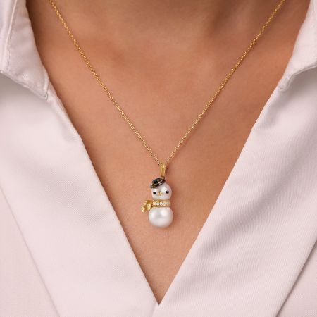 Snowman Pendant Necklace