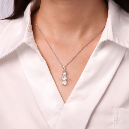 Snowman Freshwater Pearl Necklace