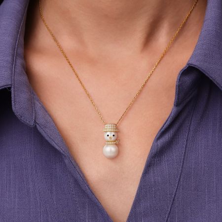Snowman Freshwater Pearl Necklace