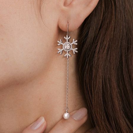 Snowflake Drop Earring