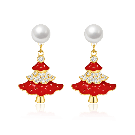 Christmas Tree Drop Earrings