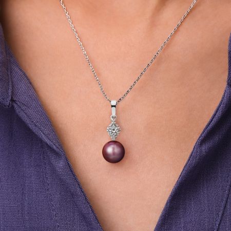 Purple Pearl Necklace