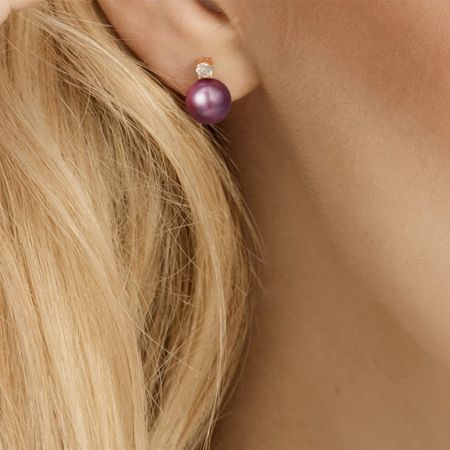Purple Pearl  Earrings