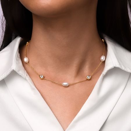 Teardrop Shape Tincup Necklace