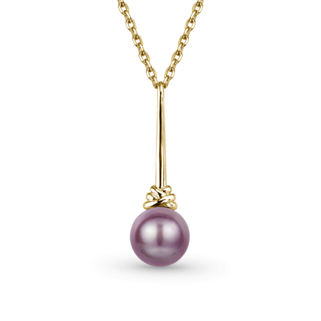 Purple Pearl Dangle Necklace