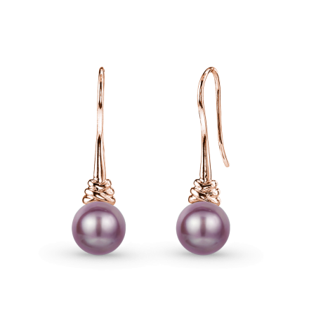Purple Pearl Drop Earrings