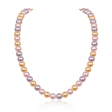 5A Quality 7mm Purple And Pink Pearl Strand Necklace