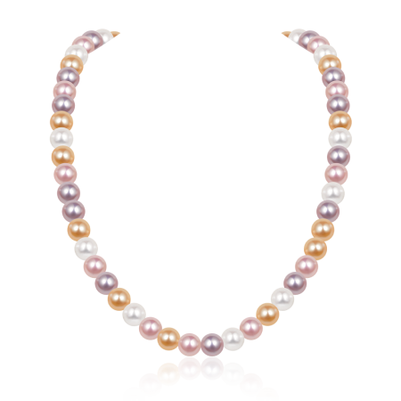 5A Quality 7mm Multicolor Pearl Strand Necklace