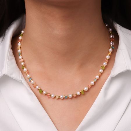 Multi Colored Stones Necklace