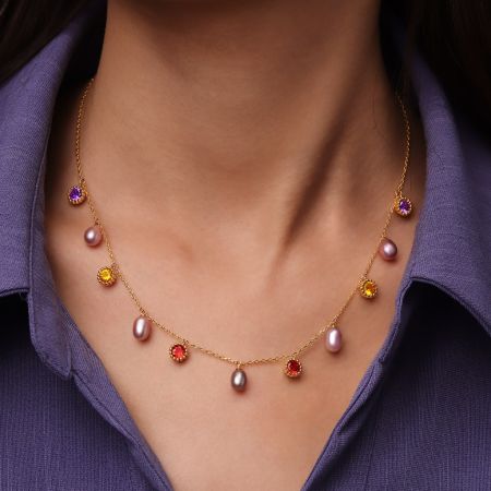 Pearl Tincup Necklace
