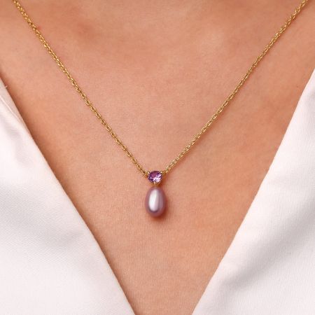 Purple Pearl Necklace