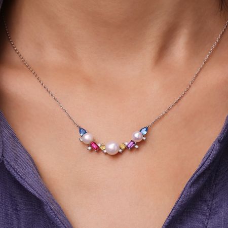 Multi Colored Stones Necklace