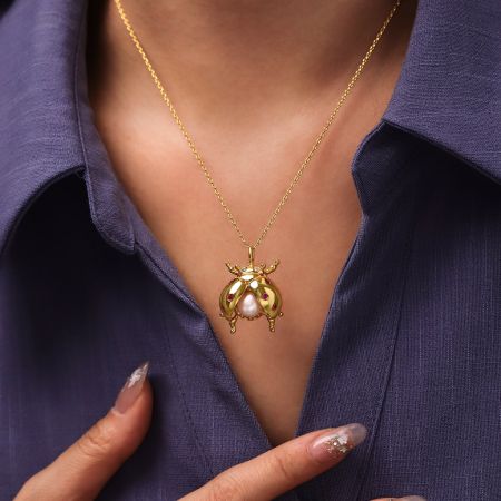 Beetle Pendant Necklace