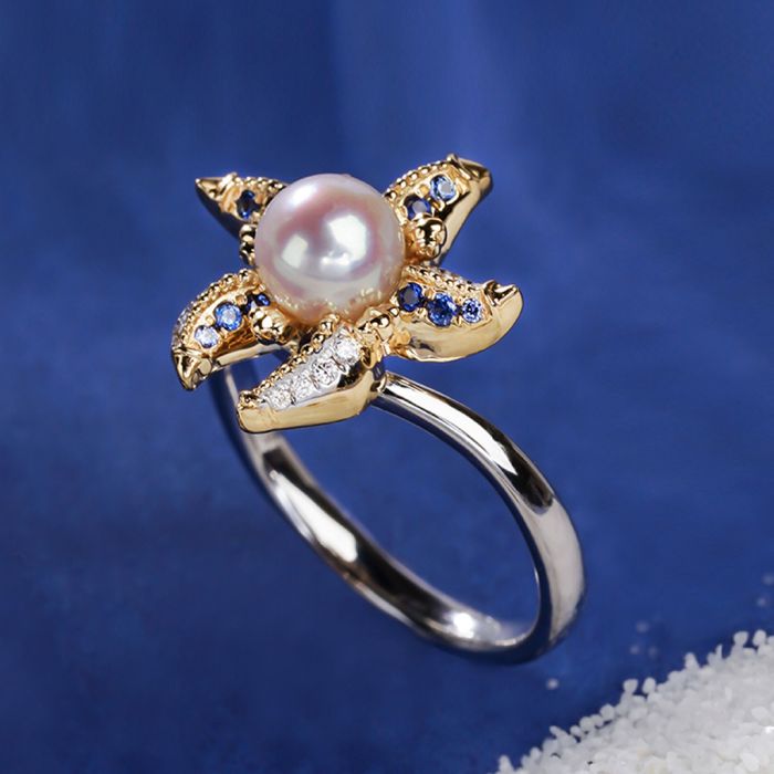 Starfish Pearl Ring