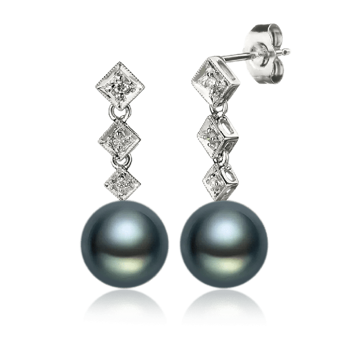 Black Pearl Drop Earrings