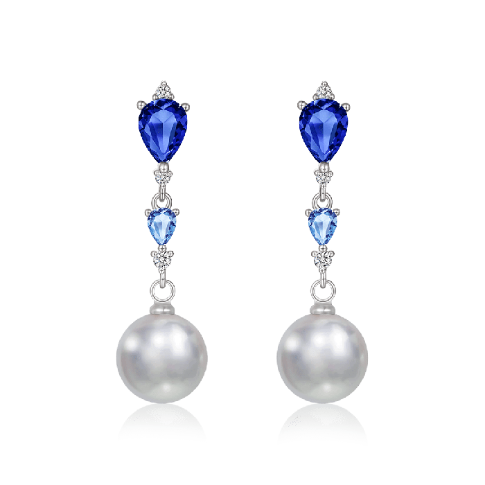 Blue Sapphire Drop Earrings