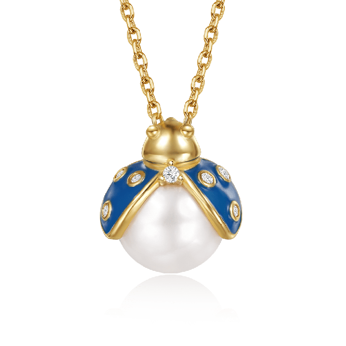 Blue Ladybug Pendant Necklace