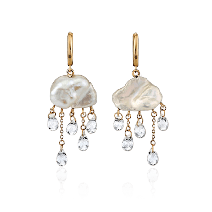 Cloud Freshwater Pearl Drop Earrings