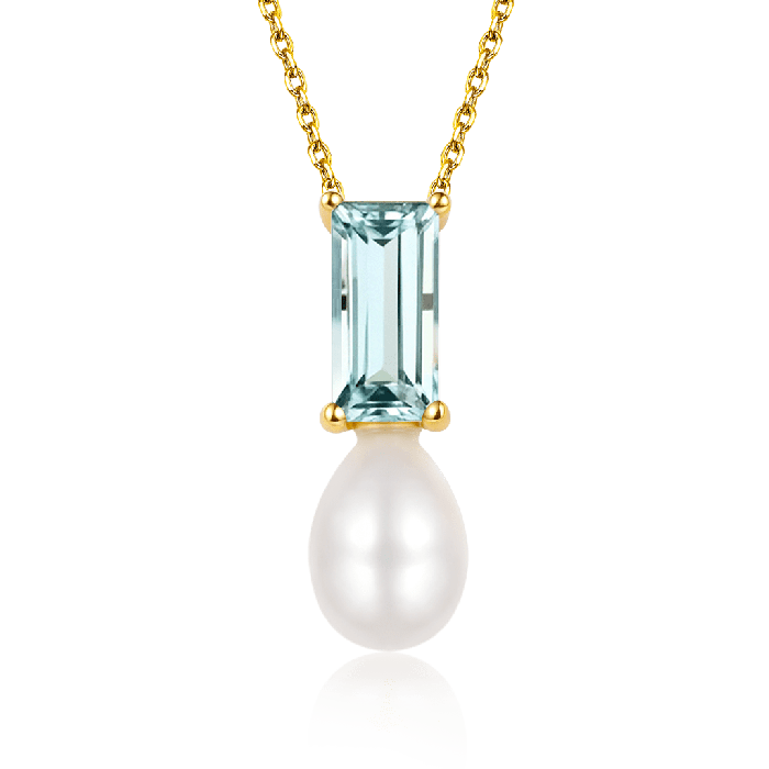 Blue Aquamarine Necklace