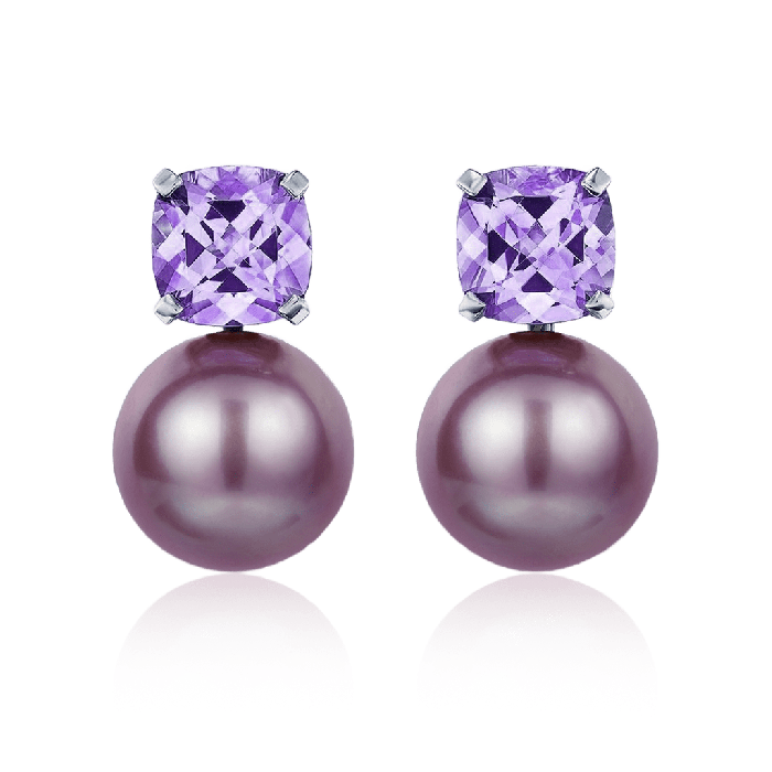 Purple Pearl Earrings