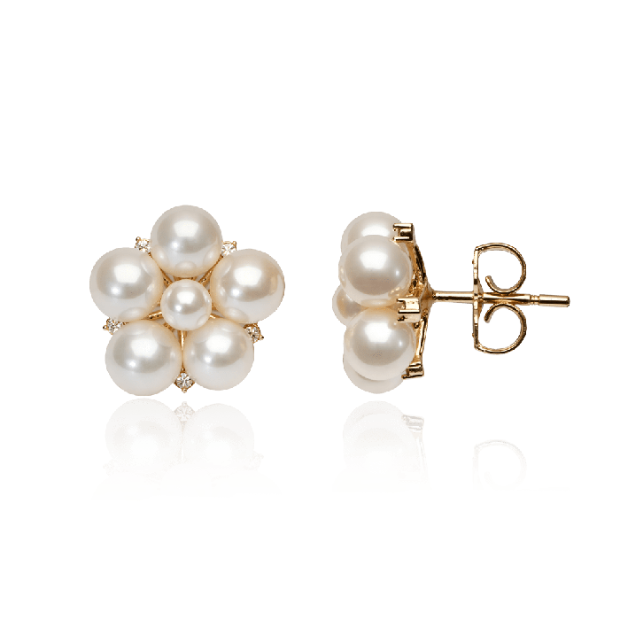 Flower Cluster Stud Earrings