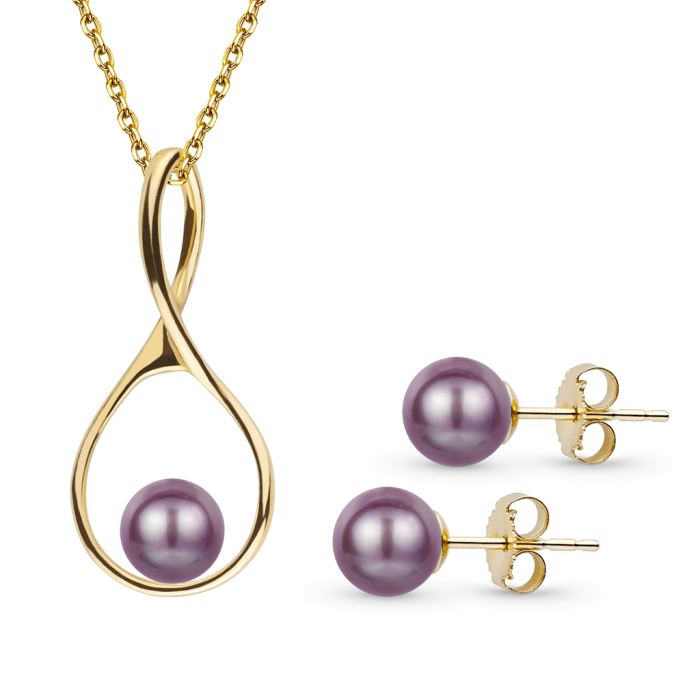 Purple Pearl Jewelry Set