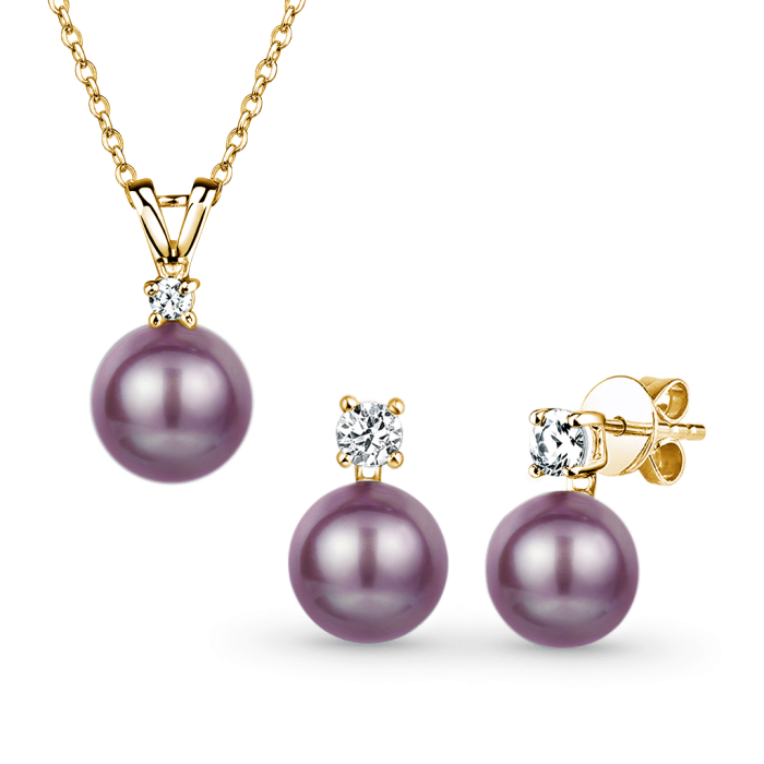 Purple Pearl Jewelry Set